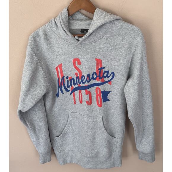 Minnesota unisex Grey Hooded Sweatshirt Small - Picture 1 of 3